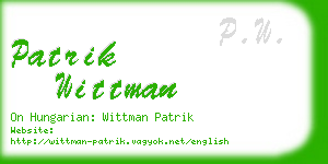 patrik wittman business card